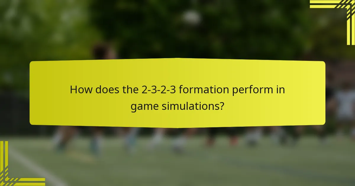 How does the 2-3-2-3 formation perform in game simulations?